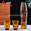 Amber Fish Shape Water Juice Glass Cup Set